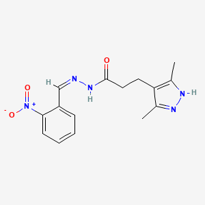 molecular formula C15H17N5O3 B5911194 3-(3,5-dimethyl-1H-pyrazol-4-yl)-N'-(2-nitrobenzylidene)propanohydrazide 