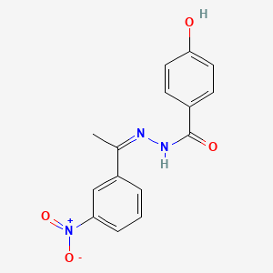 molecular formula C15H13N3O4 B5911202 4-hydroxy-N'-[1-(3-nitrophenyl)ethylidene]benzohydrazide 