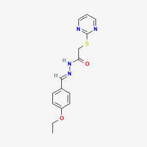 molecular formula C15H16N4O2S B5911206 N'-(4-ethoxybenzylidene)-2-(2-pyrimidinylthio)acetohydrazide 