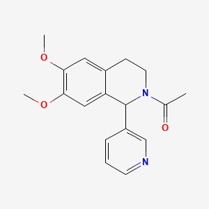 molecular formula C18H20N2O3 B5911210 2-acetyl-6,7-dimethoxy-1-(3-pyridinyl)-1,2,3,4-tetrahydroisoquinoline 