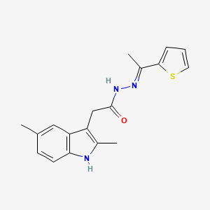 2-(2,5-dimethyl-1H-indol-3-yl)-N'-[1-(2-thienyl)ethylidene]acetohydrazide