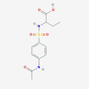 molecular formula C12H16N2O5S B5911238 2-({[4-(acetylamino)phenyl]sulfonyl}amino)butanoic acid 
