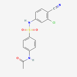 molecular formula C15H12ClN3O3S B5911256 N-(4-{[(3-chloro-4-cyanophenyl)amino]sulfonyl}phenyl)acetamide 