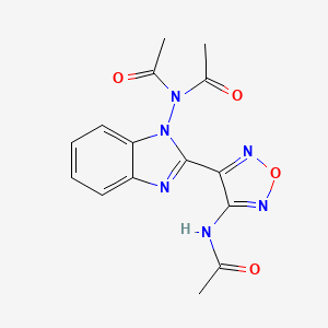 molecular formula C15H14N6O4 B5911271 N-acetyl-N-{2-[4-(acetylamino)-1,2,5-oxadiazol-3-yl]-1H-benzimidazol-1-yl}acetamide 