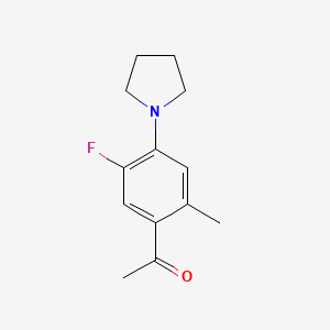 molecular formula C13H16FNO B5911275 1-[5-fluoro-2-methyl-4-(1-pyrrolidinyl)phenyl]ethanone 