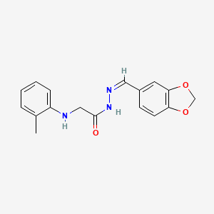 molecular formula C17H17N3O3 B5911278 N'-(1,3-benzodioxol-5-ylmethylene)-2-[(2-methylphenyl)amino]acetohydrazide 