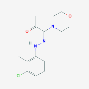 molecular formula C14H18ClN3O2 B5911297 1-[(3-chloro-2-methylphenyl)hydrazono]-1-(4-morpholinyl)acetone 