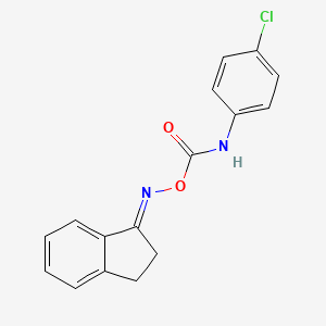 molecular formula C16H13ClN2O2 B5911332 1-indanone O-{[(4-chlorophenyl)amino]carbonyl}oxime 
