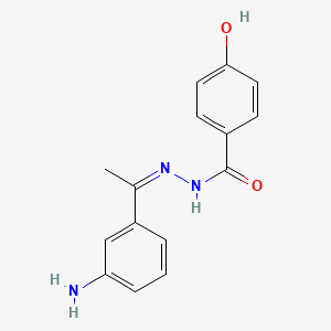 molecular formula C15H15N3O2 B5911353 N'-[1-(3-aminophenyl)ethylidene]-4-hydroxybenzohydrazide 