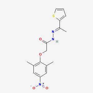 molecular formula C16H17N3O4S B5911369 2-(2,6-dimethyl-4-nitrophenoxy)-N'-[1-(2-thienyl)ethylidene]acetohydrazide 