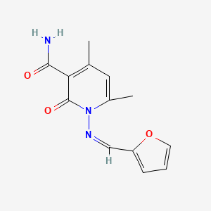 molecular formula C13H13N3O3 B5911403 1-[(2-furylmethylene)amino]-4,6-dimethyl-2-oxo-1,2-dihydro-3-pyridinecarboxamide 