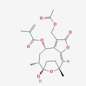 molecular formula C21H26O8 B591141 8alpha-(2-Methylacryloyloxy)hirsutinolide 13-O-acetate CAS No. 67667-71-4