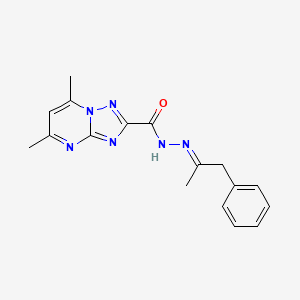 molecular formula C17H18N6O B5911424 5,7-dimethyl-N'-(1-methyl-2-phenylethylidene)[1,2,4]triazolo[1,5-a]pyrimidine-2-carbohydrazide 