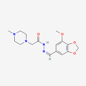 N'-[(7-methoxy-1,3-benzodioxol-5-yl)methylene]-2-(4-methyl-1-piperazinyl)acetohydrazide