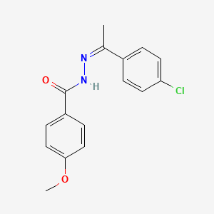 molecular formula C16H15ClN2O2 B5911441 N'-[1-(4-chlorophenyl)ethylidene]-4-methoxybenzohydrazide 