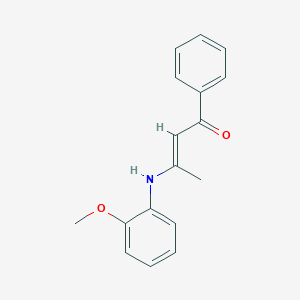 3-[(2-methoxyphenyl)amino]-1-phenyl-2-buten-1-one