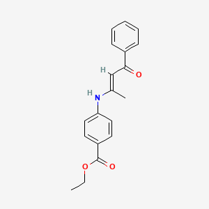 molecular formula C19H19NO3 B5911479 ethyl 4-[(1-methyl-3-oxo-3-phenyl-1-propen-1-yl)amino]benzoate 