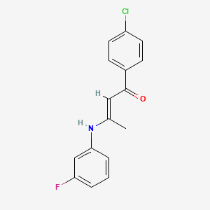 molecular formula C16H13ClFNO B5911505 1-(4-chlorophenyl)-3-[(3-fluorophenyl)amino]-2-buten-1-one 