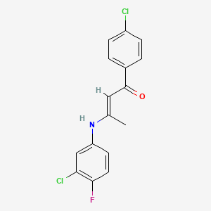 molecular formula C16H12Cl2FNO B5911515 3-[(3-chloro-4-fluorophenyl)amino]-1-(4-chlorophenyl)-2-buten-1-one 
