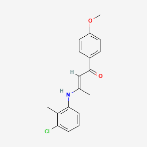 molecular formula C18H18ClNO2 B5911538 3-[(3-chloro-2-methylphenyl)amino]-1-(4-methoxyphenyl)-2-buten-1-one 