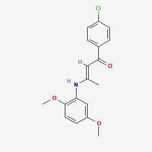 molecular formula C18H18ClNO3 B5911546 1-(4-chlorophenyl)-3-[(2,5-dimethoxyphenyl)amino]-2-buten-1-one 