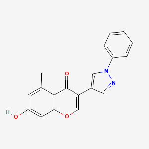 molecular formula C19H14N2O3 B5911548 7-hydroxy-5-methyl-3-(1-phenyl-1H-pyrazol-4-yl)-4H-chromen-4-one 