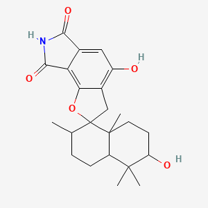 molecular formula C23H29NO5 B591157 3,4'-dihydroxy-4,4,7,8a-tetramethylspiro[2,3,4a,5,6,7-hexahydro-1H-naphthalene-8,2'-3H-furo[2,3-e]isoindole]-6',8'-dione CAS No. 1528745-88-1