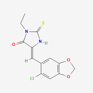 molecular formula C13H11ClN2O3S B5911606 5-[(6-chloro-1,3-benzodioxol-5-yl)methylene]-3-ethyl-2-thioxo-4-imidazolidinone 