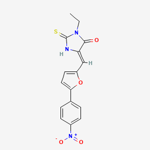 molecular formula C16H13N3O4S B5911611 3-ethyl-5-{[5-(4-nitrophenyl)-2-furyl]methylene}-2-thioxo-4-imidazolidinone 