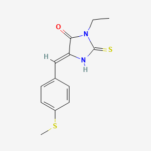 molecular formula C13H14N2OS2 B5911624 3-ethyl-5-[4-(methylthio)benzylidene]-2-thioxo-4-imidazolidinone 