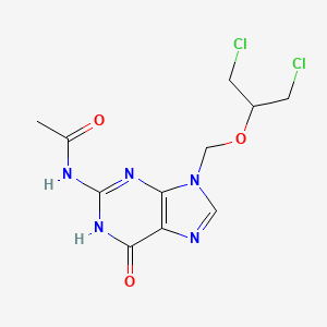 molecular formula C11H13Cl2N5O3 B591165 Dedihydroxy N-Acetyl-dichloroganciclovir CAS No. 441349-84-4