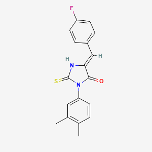 molecular formula C18H15FN2OS B5911665 3-(3,4-dimethylphenyl)-5-(4-fluorobenzylidene)-2-thioxo-4-imidazolidinone 