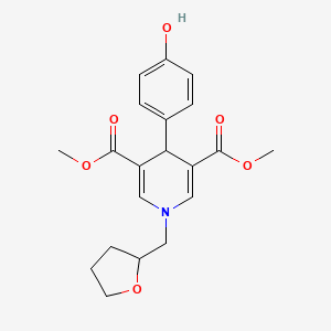 molecular formula C20H23NO6 B5911681 dimethyl 4-(4-hydroxyphenyl)-1-(tetrahydro-2-furanylmethyl)-1,4-dihydro-3,5-pyridinedicarboxylate 