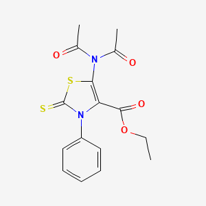 molecular formula C16H16N2O4S2 B5911683 ethyl 5-(diacetylamino)-3-phenyl-2-thioxo-2,3-dihydro-1,3-thiazole-4-carboxylate 
