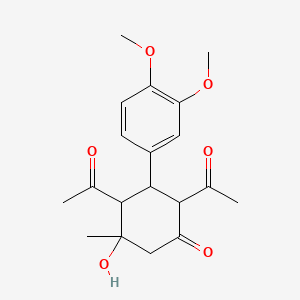 molecular formula C19H24O6 B5911688 2,4-diacetyl-3-(3,4-dimethoxyphenyl)-5-hydroxy-5-methylcyclohexanone 
