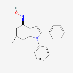 molecular formula C22H22N2O B5911704 6,6-dimethyl-1,2-diphenyl-1,5,6,7-tetrahydro-4H-indol-4-one oxime 