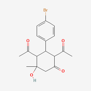 molecular formula C17H19BrO4 B5911718 2,4-diacetyl-3-(4-bromophenyl)-5-hydroxy-5-methylcyclohexanone 