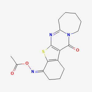 molecular formula C17H19N3O3S B5911725 2,3,8,9,10,11-六氢[1]苯并噻吩并[2',3':4,5]嘧啶并[1,2-a]氮杂卓-4,13(1H,7H)-二酮 4-(O-乙酰肟) 