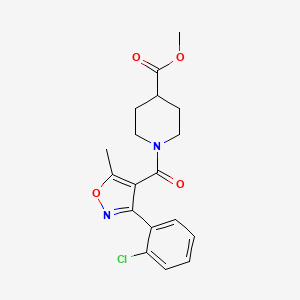 molecular formula C18H19ClN2O4 B5911735 methyl 1-{[3-(2-chlorophenyl)-5-methyl-4-isoxazolyl]carbonyl}-4-piperidinecarboxylate 