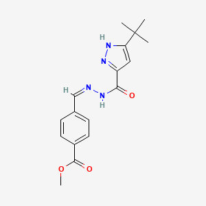 molecular formula C17H20N4O3 B5911762 methyl 4-{2-[(3-tert-butyl-1H-pyrazol-5-yl)carbonyl]carbonohydrazonoyl}benzoate 