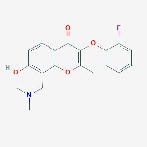 molecular formula C19H18FNO4 B5911770 8-[(dimethylamino)methyl]-3-(2-fluorophenoxy)-7-hydroxy-2-methyl-4H-chromen-4-one 