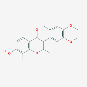 molecular formula C20H18O5 B5911783 7-hydroxy-2,8-dimethyl-3-(7-methyl-2,3-dihydro-1,4-benzodioxin-6-yl)-4H-chromen-4-one 