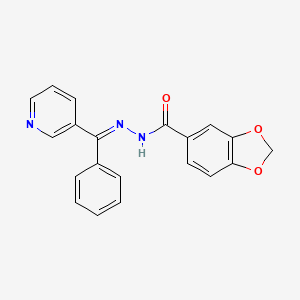 molecular formula C20H15N3O3 B5911829 N'-[phenyl(3-pyridinyl)methylene]-1,3-benzodioxole-5-carbohydrazide 