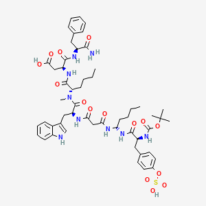 molecular formula C53H71N9O15S B591183 Boc-Tyr(SO3H)-Unk-Trp-N(Me)Nle-Asp-Phe-NH2 CAS No. 130930-59-5