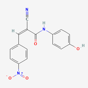 molecular formula C16H11N3O4 B5911841 2-cyano-N-(4-hydroxyphenyl)-3-(4-nitrophenyl)acrylamide 