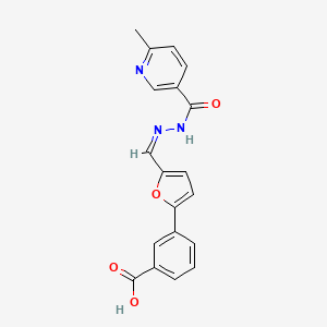 molecular formula C19H15N3O4 B5911847 3-(5-{2-[(6-methyl-3-pyridinyl)carbonyl]carbonohydrazonoyl}-2-furyl)benzoic acid 