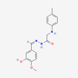 molecular formula C17H19N3O3 B5911866 N'-(3-hydroxy-4-methoxybenzylidene)-2-[(4-methylphenyl)amino]acetohydrazide 