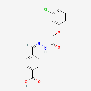 molecular formula C16H13ClN2O4 B5911896 4-{2-[(3-chlorophenoxy)acetyl]carbonohydrazonoyl}benzoic acid 