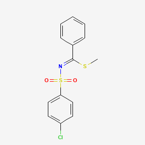 molecular formula C14H12ClNO2S2 B5911902 methyl N-[(4-chlorophenyl)sulfonyl]benzenecarbimidothioate 