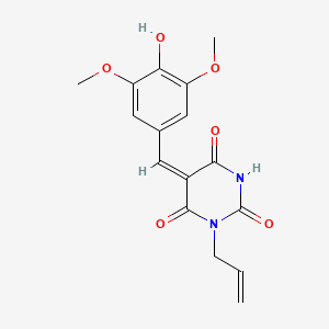 molecular formula C16H16N2O6 B5911909 1-allyl-5-(4-hydroxy-3,5-dimethoxybenzylidene)-2,4,6(1H,3H,5H)-pyrimidinetrione 